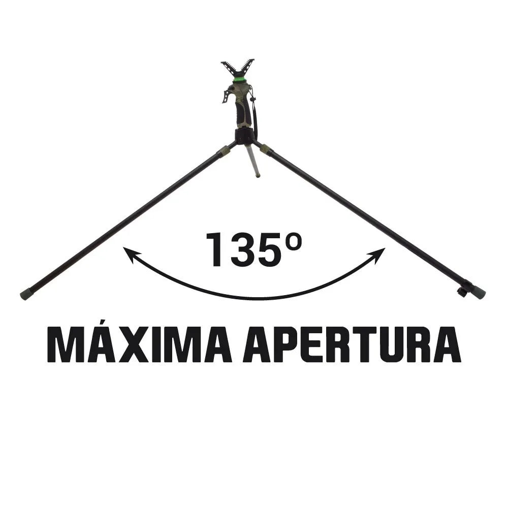 Trípode Gen 4 Autonivelante para Caza – Altura Ajustable 65–165 cm, Giro 360º y Empuñadura Ergonómica