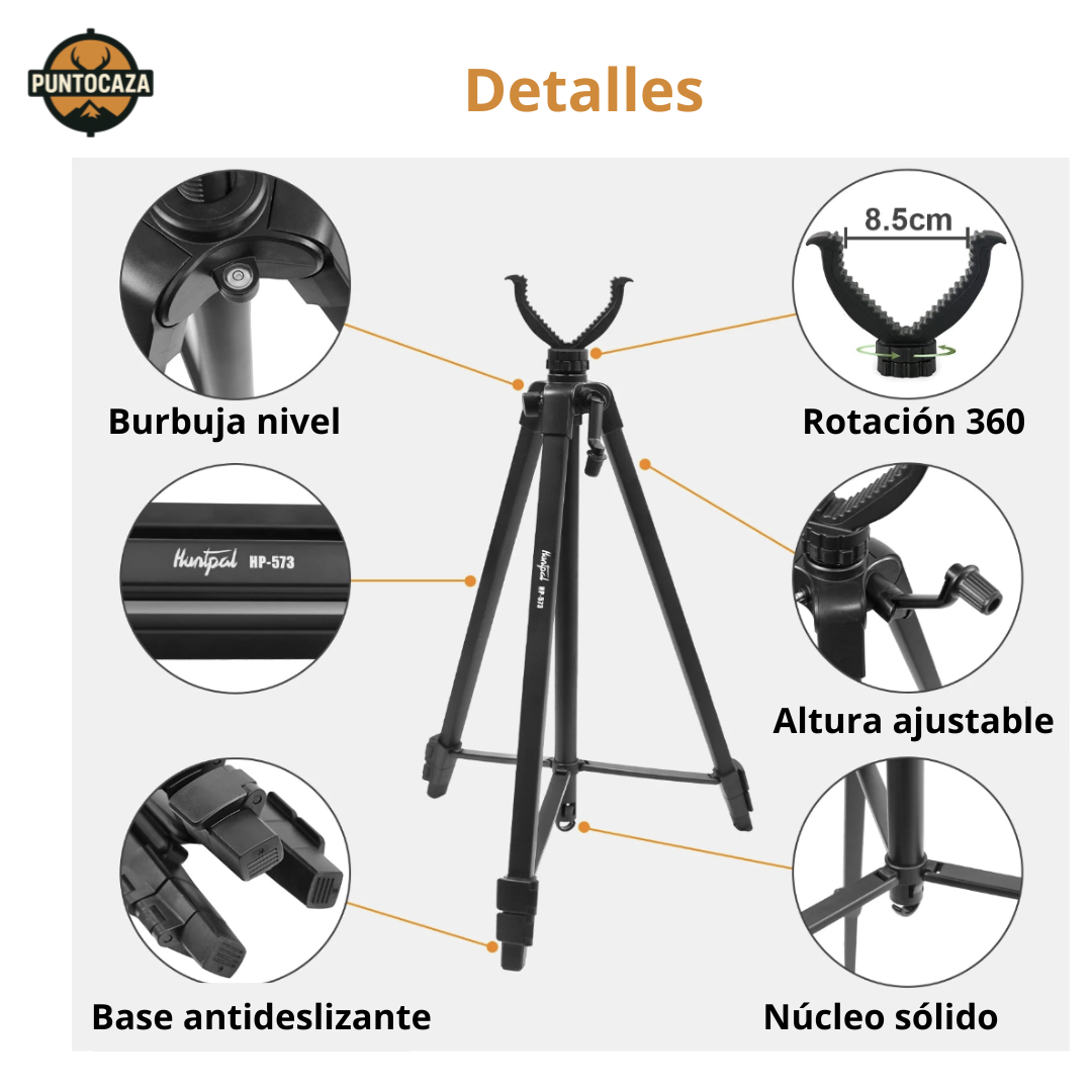 Trípode Extensible para Rifle – Ajustable de 63 a 172 cm, Estable y Compatible con Múltiples Armas