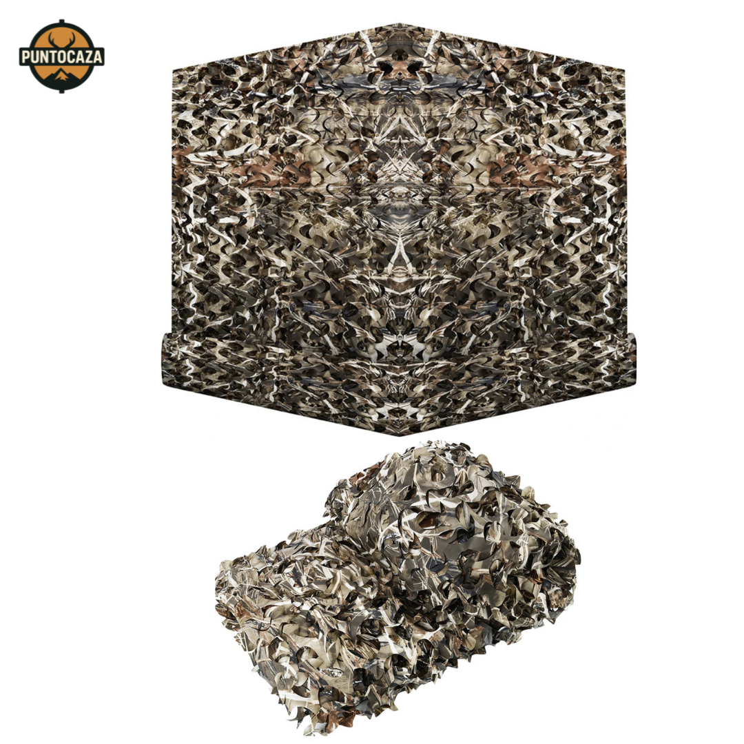 Red de Camuflaje de Caza – Patrón Seco 3D de Alto Realismo desde 1m a 10m