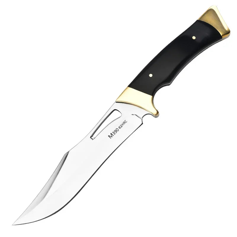 Cuchillo de Caza Hoja Fija con Funda de Cuero – Acero Inoxidable y Mango Ergonómico