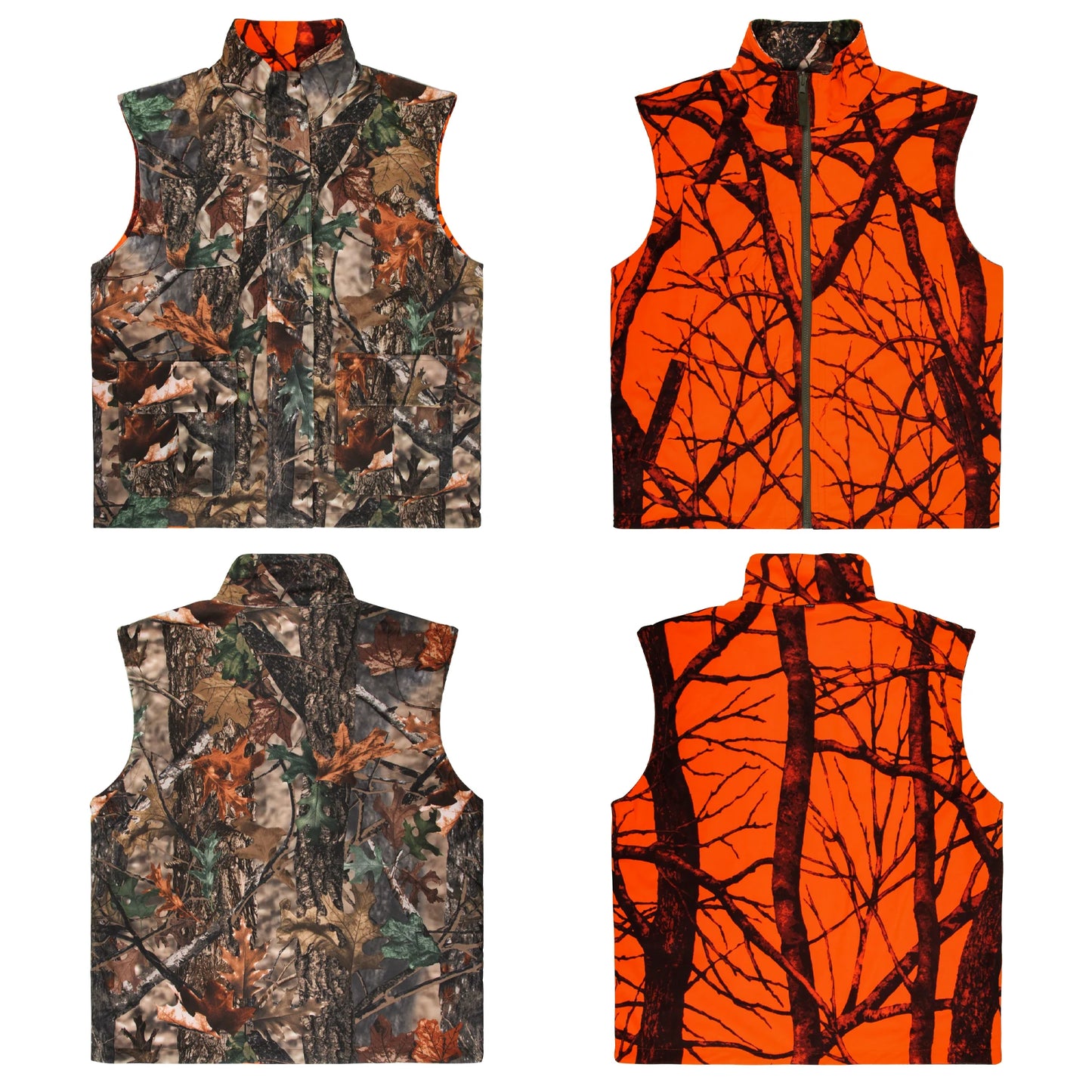 Chaleco Reversible – Camuflaje y Alta Visibilidad para Batidas y Monterías