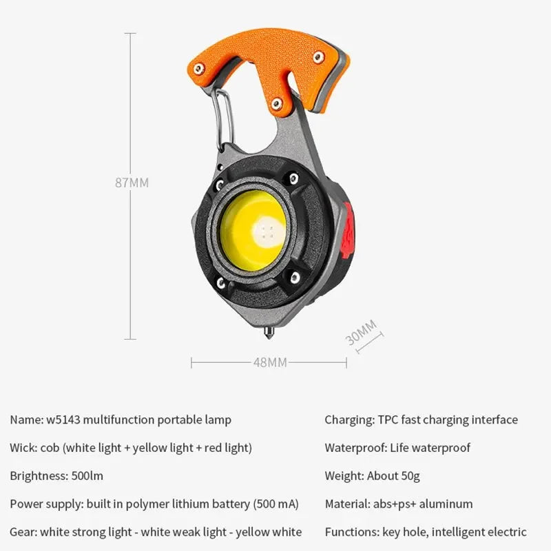 Linterna de Emergencia 6 en 1 para Vehículo – Luz LED, Corta Cinturón, Rompe Cristal y Más
