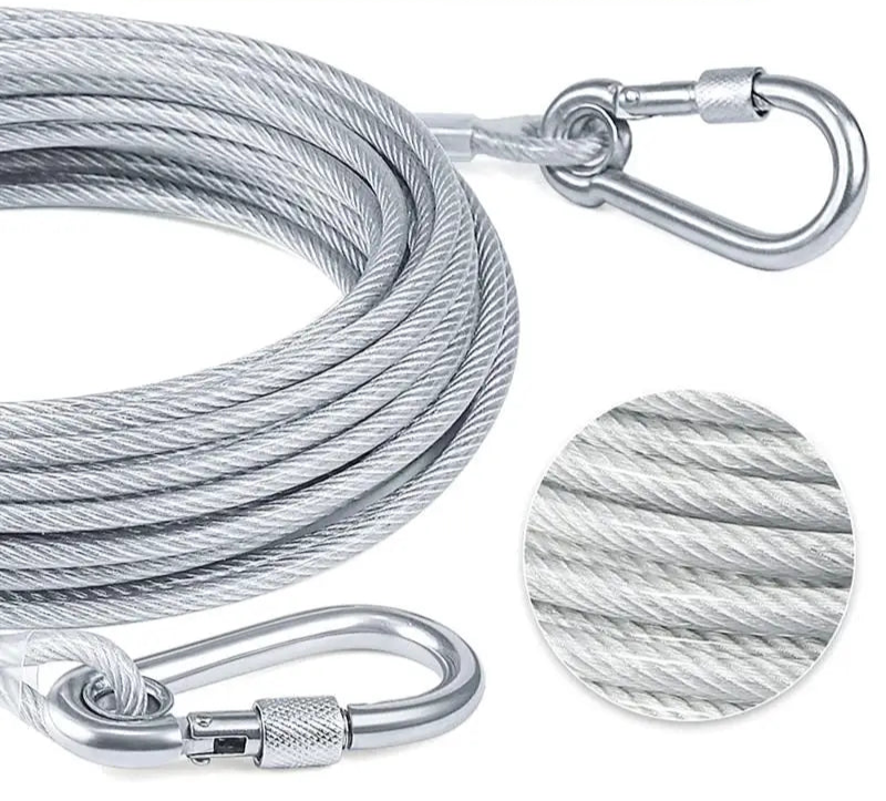 Correa de acero galvanizado para perros – ultra resistente, de 2 m a 15 m