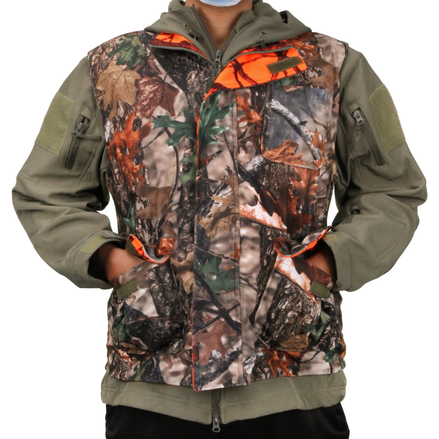 Chaleco Reversible – Camuflaje y Alta Visibilidad para Batidas y Monterías