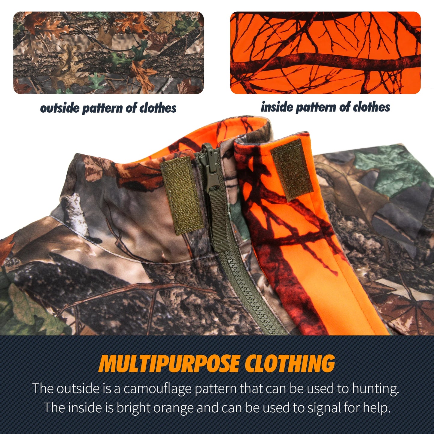 Chaleco Reversible – Camuflaje y Alta Visibilidad para Batidas y Monterías