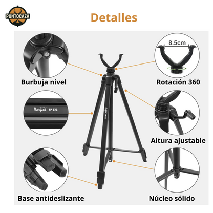Trípode Extensible para Rifle – Ajustable de 63 a 172 cm, Estable y Compatible con Múltiples Armas
