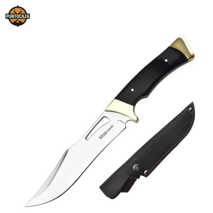 Cuchillo de Caza Hoja Fija con Funda de Cuero – Acero Inoxidable y Mango Ergonómico
