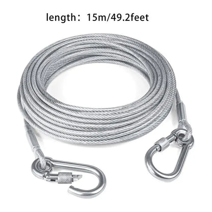Correa de acero galvanizado para perros – ultra resistente, de 2 m a 15 m