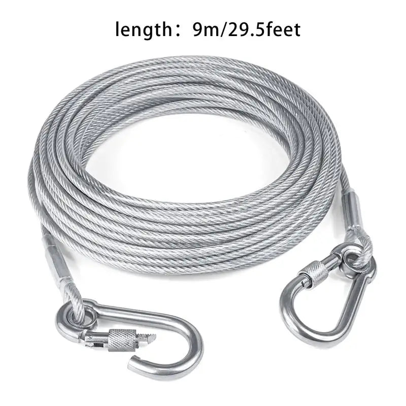 Correa de acero galvanizado para perros – ultra resistente, de 2 m a 15 m