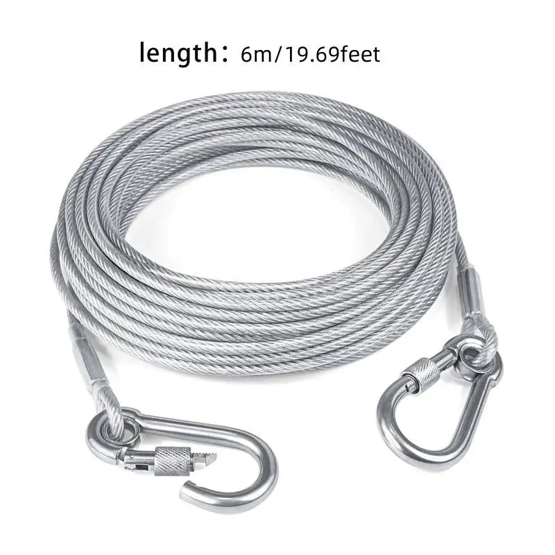 Correa de acero galvanizado para perros – ultra resistente, de 2 m a 15 m