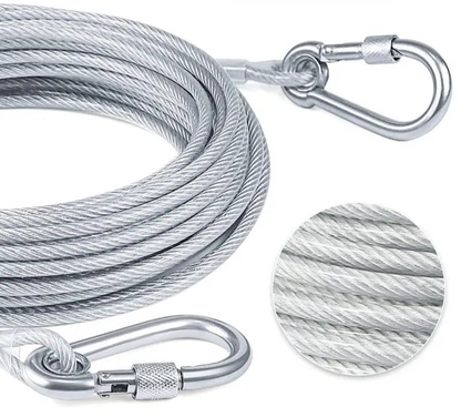 Correa de acero galvanizado para perros – ultra resistente, de 2 m a 15 m