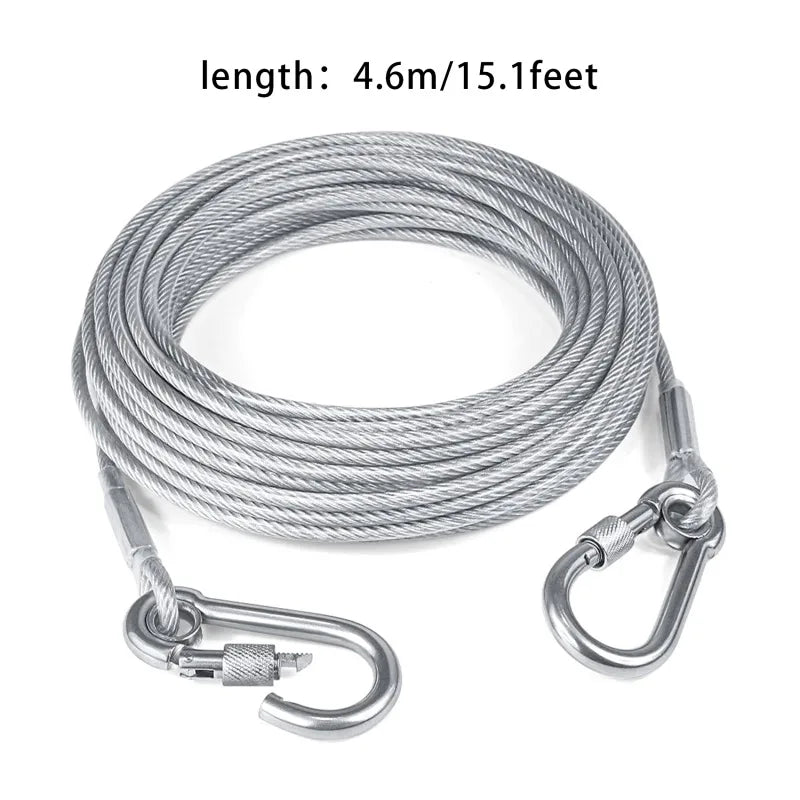 Correa de acero galvanizado para perros – ultra resistente, de 2 m a 15 m