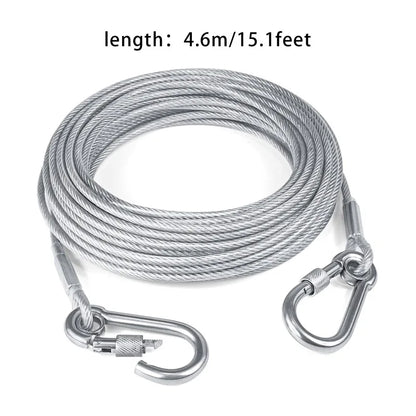 Correa de acero galvanizado para perros – ultra resistente, de 2 m a 15 m